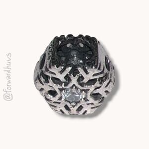 Piercing Pagoda Snowflake Cutout Sterling Silver Charm Bead